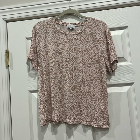Pink and Tan Leopard Tee - Picture 1 of 2